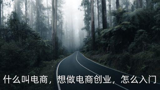 什么叫電商，想做電商創(chuàng)業(yè)，怎么入門