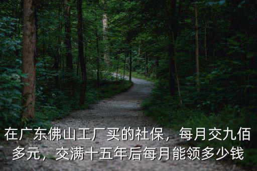 廣東佛山社保退休金每月多少錢,在廣東佛山工廠買的社保