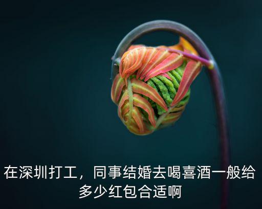在深圳打工，同事結(jié)婚去喝喜酒一般給多少紅包合適啊