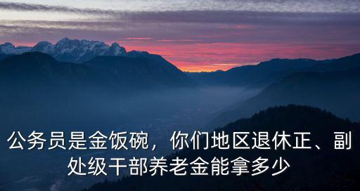 公務員是金飯碗，你們地區退休正、副處級干部養老金能拿多少