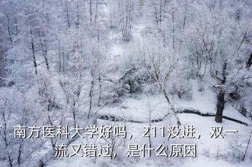 南方醫科大學好嗎，211沒進，雙一流又錯過，是什么原因