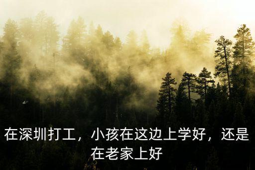 在深圳打工，小孩在這邊上學好，還是在老家上好