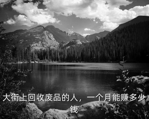 大街上回收廢品的人，一個月能賺多少錢