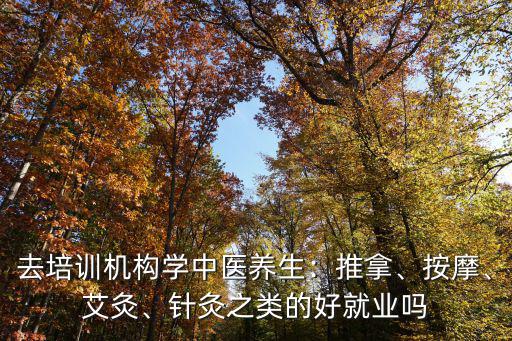 去培訓(xùn)機(jī)構(gòu)學(xué)中醫(yī)養(yǎng)生：推拿、按摩、艾灸、針灸之類的好就業(yè)嗎