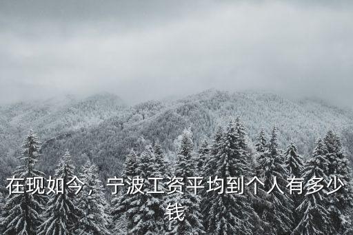 在現如今，寧波工資平均到個人有多少錢