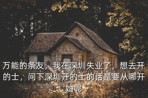 深圳哪里出租車,我在深圳失業了