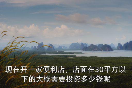 在中山市開一間便利店需要多少錢,現(xiàn)在開一家便利店
