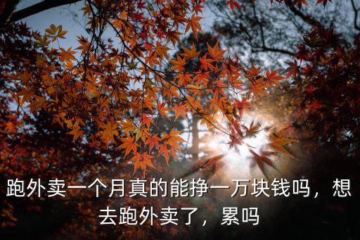 威海送餐一個月能掙多少了,想去跑外賣了