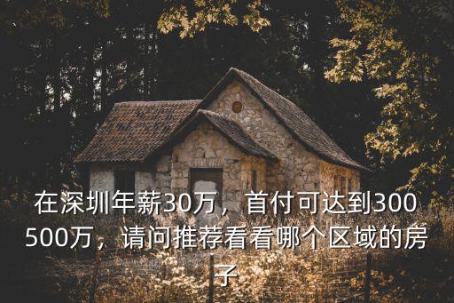 深圳首付500萬(wàn)月薪多少,有100萬(wàn)的首付