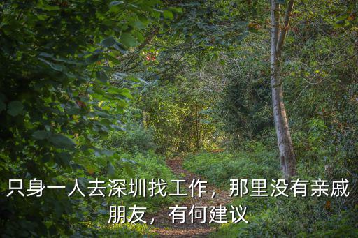 只身一人去深圳找工作，那里沒(méi)有親戚朋友，有何建議