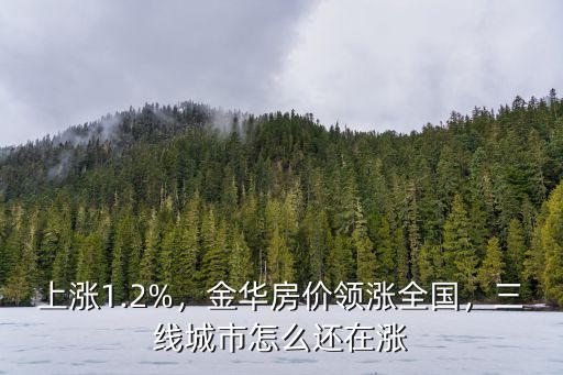 上漲1.2%，金華房價領漲全國，三線城市怎么還在漲