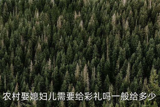 農村娶媳婦兒需要給彩禮嗎一般給多少