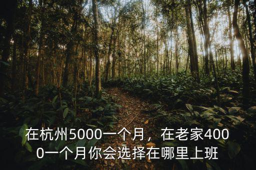 在杭州4000的工資多少,在杭州5000一個月