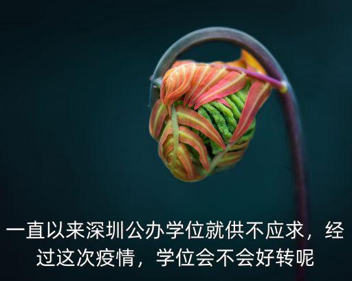 一直以來深圳公辦學位就供不應求，經過這次疫情，學位會不會好轉呢
