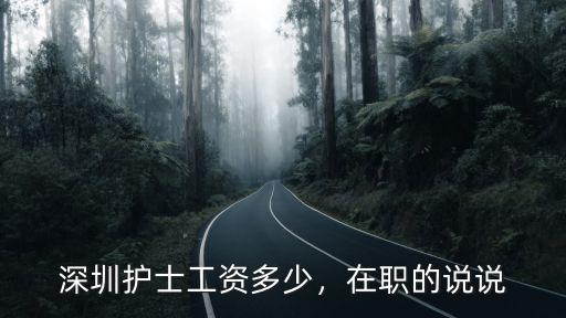 深圳護(hù)士工資多少，在職的說說
