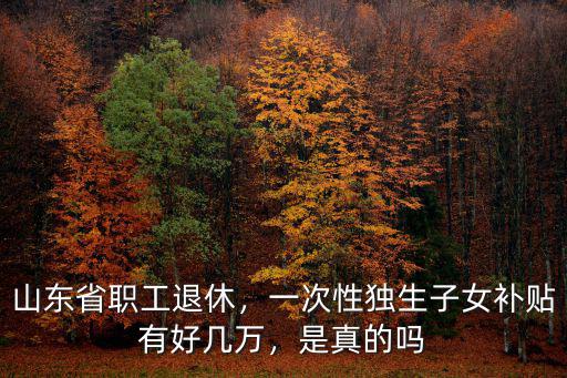 山東省職工退休，一次性獨生子女補貼有好幾萬，是真的嗎