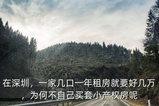 在深圳，一家幾口一年租房就要好幾萬，為何不自己買套小產權房呢