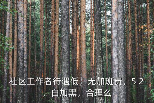 社區工作者待遇低，無加班費，5 2，白加黑，合理么