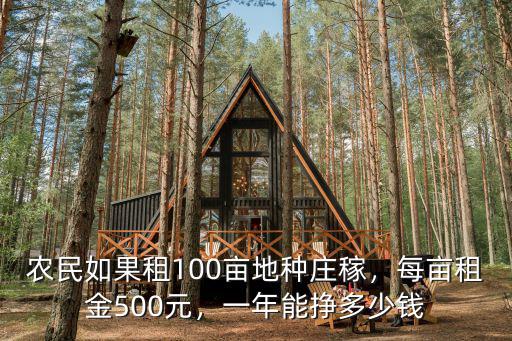 農(nóng)民如果租100畝地種莊稼，每畝租金500元，一年能掙多少錢