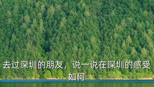 去過深圳的朋友，說一說在深圳的感受如何