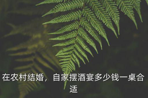 廣東農村擺入伙酒需要多少錢,現在農村擺酒席