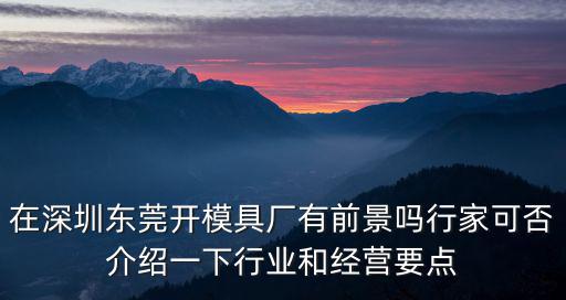 東莞東聚模具廠在哪里,在深圳東莞開模具廠有前景嗎