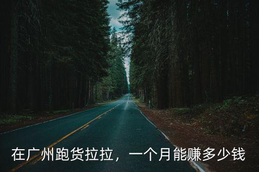 在廣州市開滴滴一月能掙多少錢,在廣州跑貨拉拉