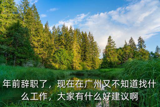 年前辭職了，現在在廣州又不知道找什么工作，大家有什么好建議啊