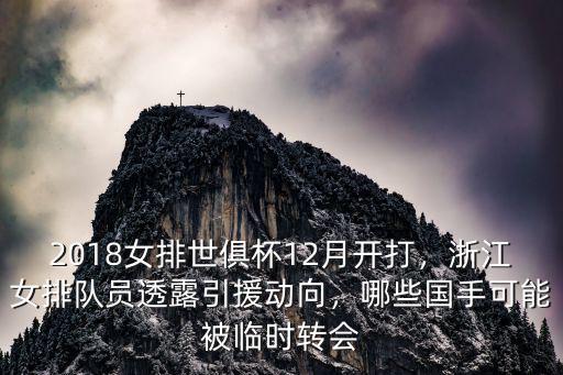 2018女排世俱杯12月開打，浙江女排隊員透露引援動向，哪些國手可能被臨時轉會