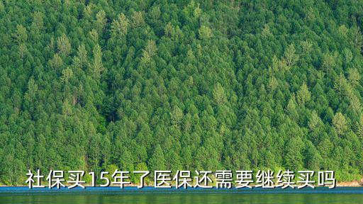 社保買15年了醫保還需要繼續買嗎