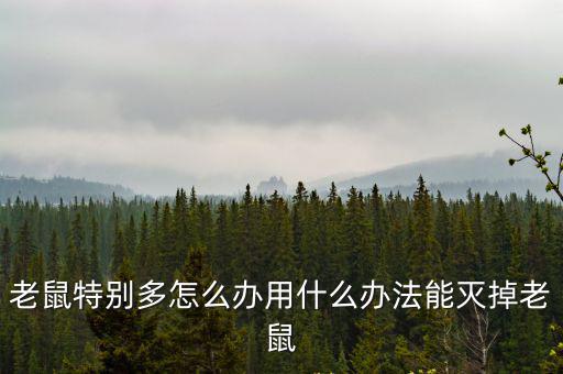 老鼠特別多怎么辦用什么辦法能滅掉老鼠