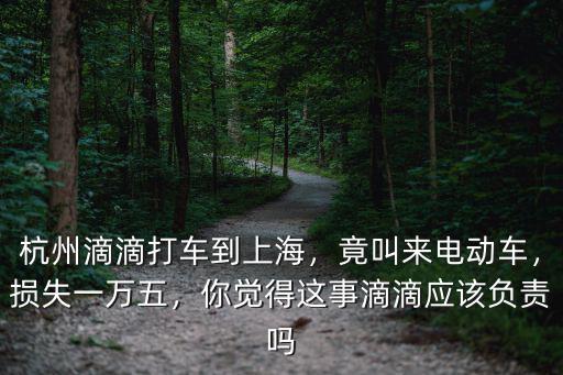 杭州滴滴打車到上海，竟叫來電動車，損失一萬五，你覺得這事滴滴應該負責嗎