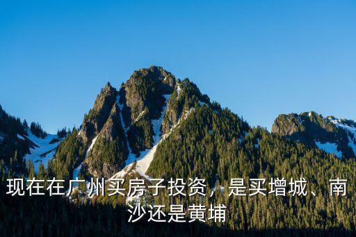 現在在廣州買房子投資，是買增城、南沙還是黃埔