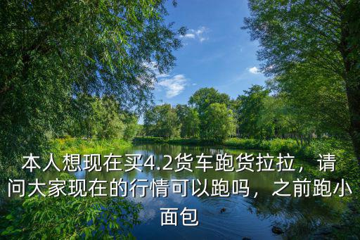 本人想現在買4.2貨車跑貨拉拉，請問大家現在的行情可以跑嗎，之前跑小面包