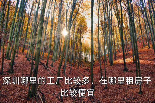 深圳哪里的工廠比較多，在哪里租房子比較便宜