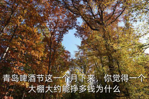 青島啤酒節(jié)這一個(gè)月下來，你覺得一個(gè)大棚大約能掙多錢為什么