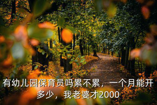 有幼兒園保育員嗎累不累，一個月能開多少，我老婆才2000