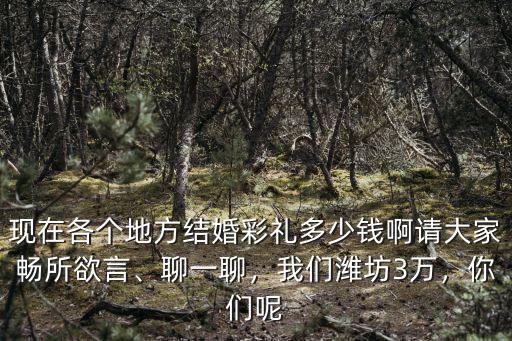 現(xiàn)在各個地方結婚彩禮多少錢啊請大家暢所欲言、聊一聊，我們?yōu)H坊3萬，你們呢