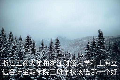 浙江工商大學和浙江財經大學和上海立信會計金融學院三所學校該選哪一個好