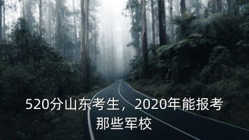 2020山東上軍校需要多少分,520分山東考生