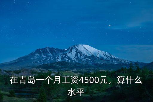 在青島一個月工資4500元，算什么水平