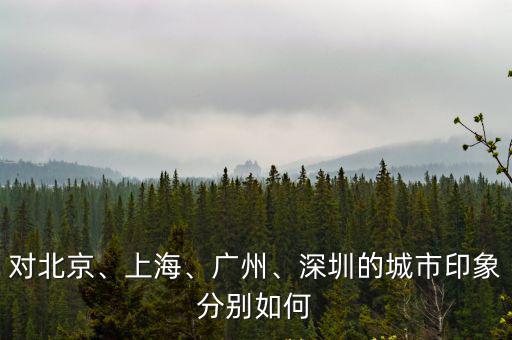 對北京、上海、廣州、深圳的城市印象分別如何