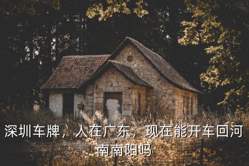 深圳車牌，人在廣東，現在能開車回河南南陽嗎