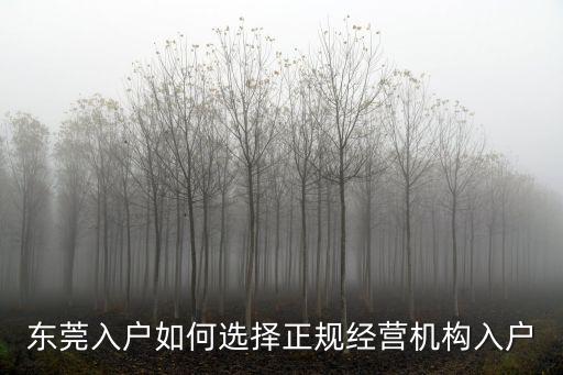 東莞經商怎么入戶,如何入戶東莞