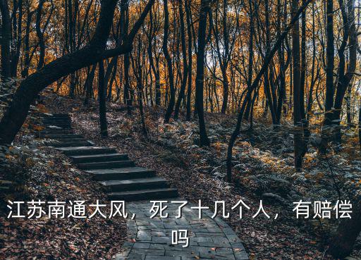 江蘇南通大風，死了十幾個人，有賠償嗎