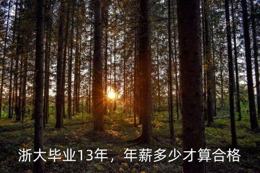 浙大畢業13年，年薪多少才算合格