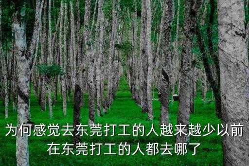 為何感覺去東莞打工的人越來越少以前在東莞打工的人都去哪了