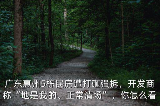 廣東惠州5棟民房遭打砸強(qiáng)拆，開(kāi)發(fā)商稱(chēng)“地是我的、正常清場(chǎng)”，你怎么看