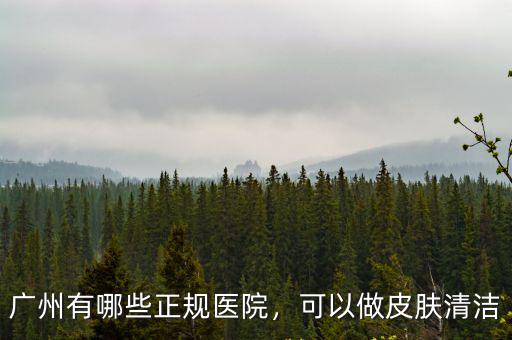 廣州有哪些正規醫院，可以做皮膚清潔