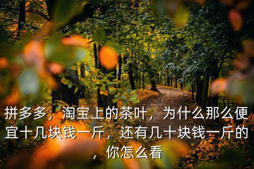 拼多多，淘寶上的茶葉，為什么那么便宜十幾塊錢一斤，還有幾十塊錢一斤的，你怎么看
